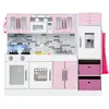 CostwayEnsemble de Cuisine en Bois avec Lumières et Sons Grande Cuisin...
