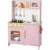 CostwayCuisine de Jeu en Bois pour Enfants Lumières Sons Micro-Ondes C...