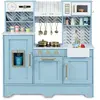 CostwayCuisine Enfant Jouet en Bois avec Plaques de Cuisson Robinet Év...