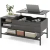 CostwayTable Basse à Plateau Relevable avec Compartiment Caché Table e...