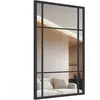 CostwayMiroir Mural 100 x 70 cm Miroir Suspendu avec Cadre en Métal Mi...