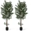 CostwayLot de 2 Plantes Artificielles en Pot Hauteur 180CM Olivier Art...