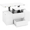 Costway Table Basse avec Plateau Relevable & 4 Tabourets de Rangement ...
