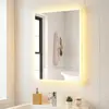 CostwayMiroir LED pour Salle de Bain 70 x 50 cm Miroir Mural Rectangul...