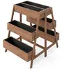 CostwayBac de Jardin Surélevé Multi-niveaux Support de Plantes en Bois...