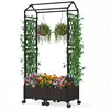 CostwayPots à Arrosage Automatique avec Treillis et Toit Potager Surél...