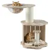 CostwayArbre à Chat en Bois Tour pour Chaton à 3 Niveaux avec Condo Ca...