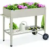 CostwayJardinière Surélevé sur roulettes en Métal Lit de Jardin 65L av...
