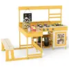 CostwayCuisine de Boue avec Table de Pique-Nique pour Enfant Cuisine e...