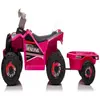 CostwayQuad Électrique Enfant avec Remorque Arrière Voiture Roues Rési...