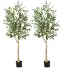CostwayLot de 2 Oliviers Artificiels Plantes d'Olivier Fausse de 180 C...