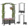 CostwayJardinières en Rotin à Arrosage Automatique avec Treillis et To...