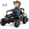 CostwayVoiture Électrique 12Vpour Enfants avec Remorque Amovible Téléc...