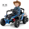 CostwayVoiture Électrique 12Vpour Enfants avec Remorque Amovible Téléc...