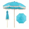 CostwayParasol de Jardin avec Franges 180cm Parasol en Bois avec 8 Bal...
