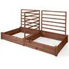 CostwayCarré Potager en Bois de Sapin 222x114x110CM 3 Treillis Base Ou...