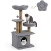 CostwayArbre à Chat Tour pour Chat 96CM avec Perchoir Rembourré en For...