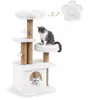 CostwayArbre à Chat Tour pour Chat 96CM avec Perchoir Rembourré en For...
