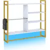 Costway Étagères Flottantes pour Jeux de 107 cm avec Lumières LED Télé...
