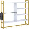Costway Étagères Flottantes Industrielles de 107 cm Étagère Murale à 6...