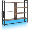 Costway Étagères Flottantes pour Jeux de 107 cm avec Lumières LED Télé...