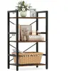 Costway Bibliotheque à 3 Niveaux Etagere Rangement sur Pied en Métal a...