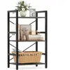 CostwayBibliotheque à 3 Niveaux Etagere Rangement sur Pied en Métal av...