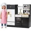 CostwayCuisine de Jeu pour Enfants Cuisine en Bois avec Lumières et So...