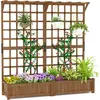 CostwayJardinière avec 2 Treillis 2 Bacs Toit Suspendu en Bois Lit de ...