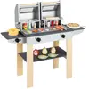 CostwayEnsemble Barbecue en Bois pour Enfants Jouet Barbecue avec Nomb...