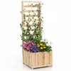 CostwayJardinière avec Treillis en Bois 123 CM Bac à Fleurs Surélevé p...