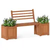 CostwayJardinières d'Extérieur avec Banc 172 x 46,5 x 91 cm Bac à Fleu...
