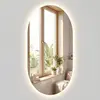 CostwayMiroir avec LED Miroir Mural Ovale Incassable sans Cadre avec T...