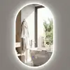 CostwayMiroir Éclairé de Salle de Bain 90 x 55 CM Miroir Incassable Ré...