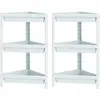 Costway Lot de 2 Étagères d'Angle à 3 Niveaux Étagère Sur Pied pour Sa...