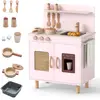 CostwayCuisine de Jeu pour Enfants Ensemble de Cuisine avec Machine à ...