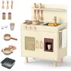 CostwayCuisine de Jeu pour Enfants Ensemble de Cuisine avec Machine à ...