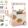 CostwayCamion de Pizza pour Enfants Chariot de Jeu en Bois avec Four T...