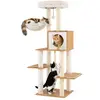 CostwayArbre à Chat Moderne de 148 cm d'Intérieur avec Poteaux à Gratt...
