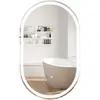 CostwayMiroir Mural de Salle de Bain 90 x 50 CM Miroir Incassable Rétr...
