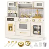 CostwayCuisine Enfant 3+ Ans Cuisine Jouet avec Plaques de Cuisson Lum...