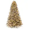 Sapin de Noël LED 180CM COSTWAY-Pré-éclairé-250 Lumières Blanc Chaud8 ...