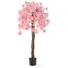 COSTWAY Cerisier Artificiel de 160 cm - Fausse Plante en Pot avec Fleu...