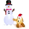 Arche Gonflable de Noël 245 cm COSTWAY avec Père Noël et Bonhomme de N...