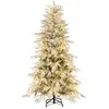 Sapin de Noël LED Enneigé 180CM COSTWAY-Pré-Éclairé 250 Lumières Blanc...