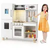 CostwayCuisine pour Enfants en Bois avec Machine à Glaçons Hotte Table...