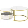 CostwayLot de 2 Tables Basses Rondes Table Cocktail Circulaire de 80 c...