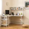 CostwayBureau en L avec Rangement Table d'Angle pour Ordinateur avec É...