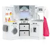 CostwayCuisine de Jeu en Bois pour Enfants Cuisine d'Angle avec Lumièr...