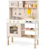 CostwayCuisine Enfant Réglable en Hauteur Cuisine en Bois avec Lumière...